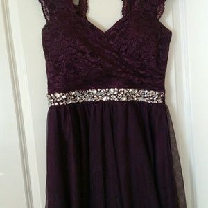 Short plum formal dress