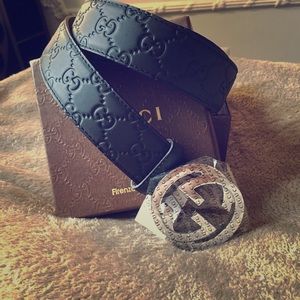 NWT Gucci Guccissima black leather belt