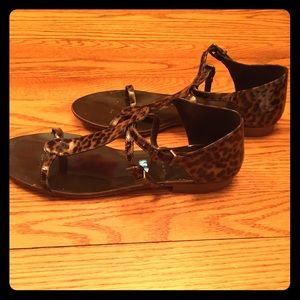 J Crew animal print sandals