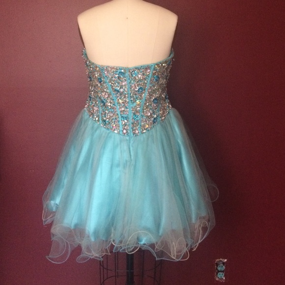 Rhinestoned Corset & Tule Cocktail or Prom Dress - Picture 4 of 4