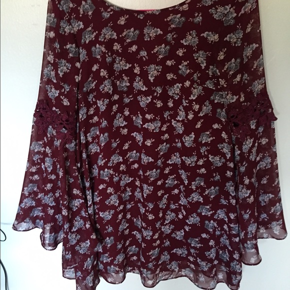 Bohemian maroon girly dress - Picture 1 of 4