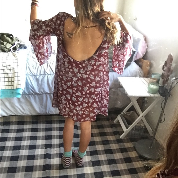 Bohemian maroon girly dress - Picture 4 of 4