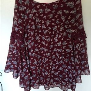 Bohemian maroon girly dress