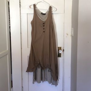 Brown and tan BOHO sheer two layer sun dress