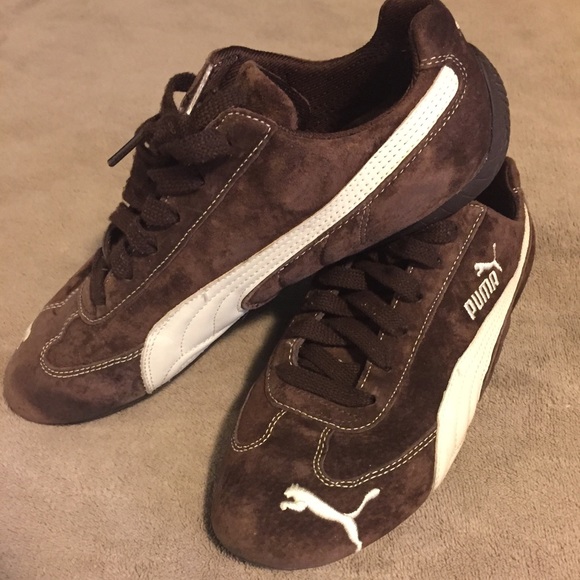 Dark Brown and leather Puma shoes