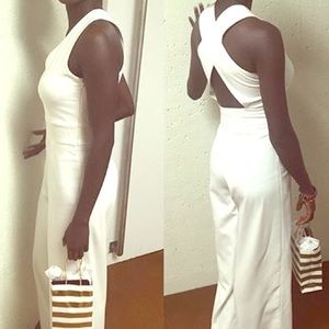 White wide leg jumpsuit