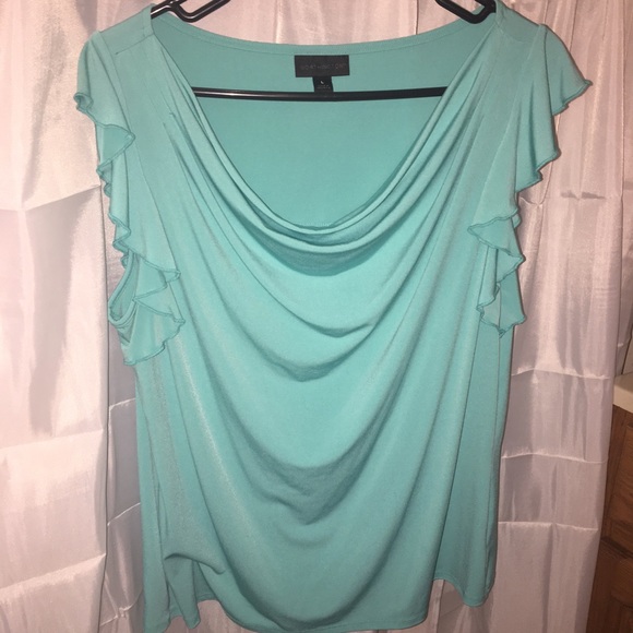 Mint green flowing Worthington shirt  size L