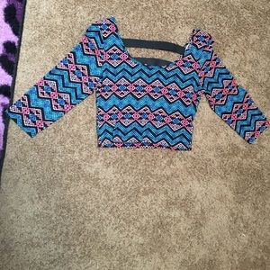 Tribal print crop top