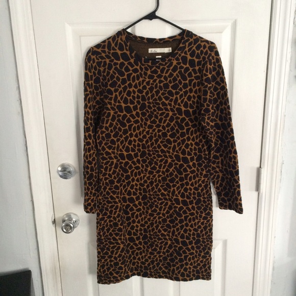 NWT madewell animal-print shift bodycon dress XL