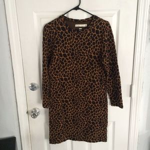 NWT madewell animal-print shift bodycon dress XL