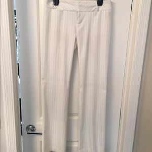 Guess white pinstripe pants