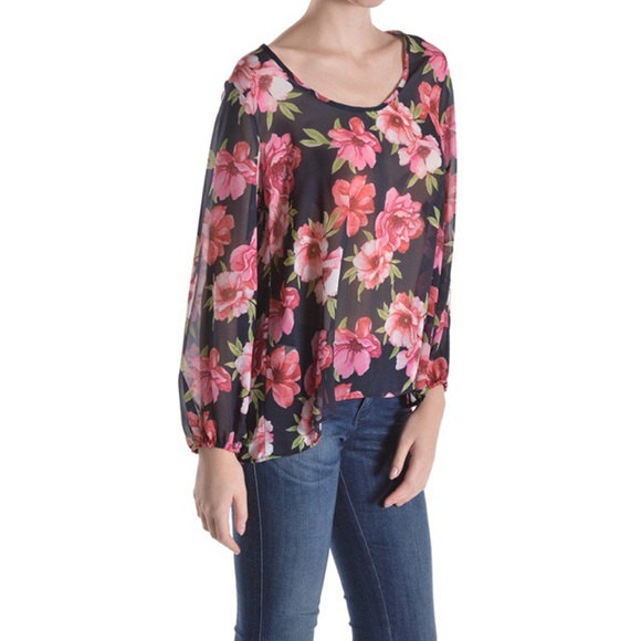 Sheer Floral Top - 3 colors - Picture 2 of 4