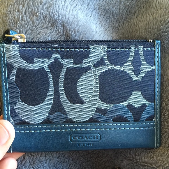Blue coach coin wallet