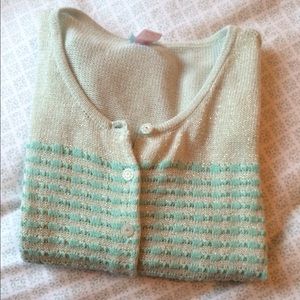 Mint green cropped cardigan sweater size:M