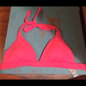 VS PINK Halter Bikini Top, hot pink, small