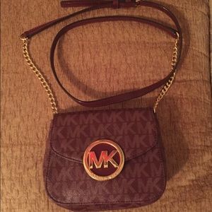Michael Kors burgundy shoulder purse