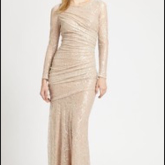 Carmen Marc Valvo Sequin Evening Gown - size 2