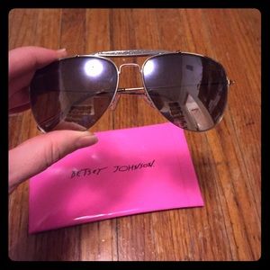 Betsey Johnson glitter brow aviator sunglasses