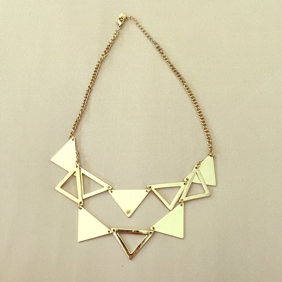 Gold triangle necklace
