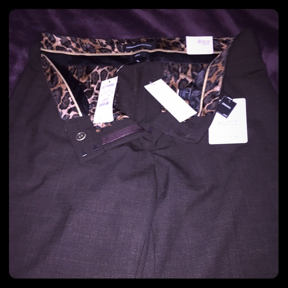 Express grey pants with leopard print