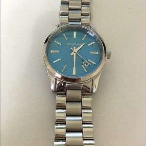 Michael Kors silver turquoise watch