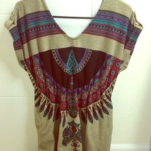 Navajo theme sweater dress