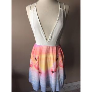 LF Rumor Flamingo Print Dress