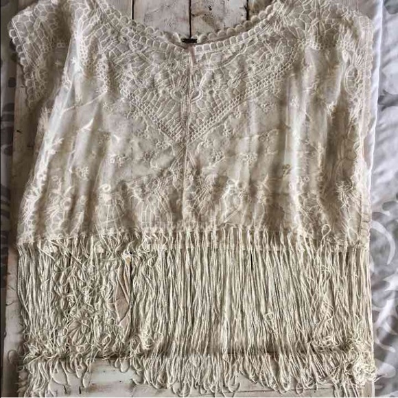 Lace and Fringe Crop Top