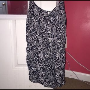 Blue and white floral romper