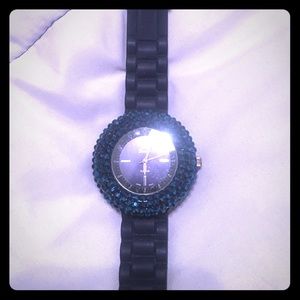 Geneva rhinestoned watch