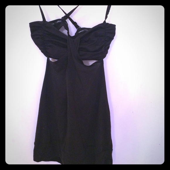 Lululemon tank top with inserted sports bra, black