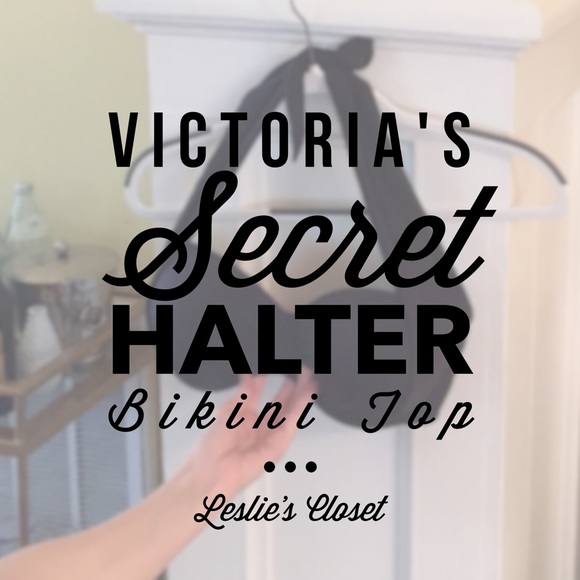 Black Victoria's Secret halter bikini top