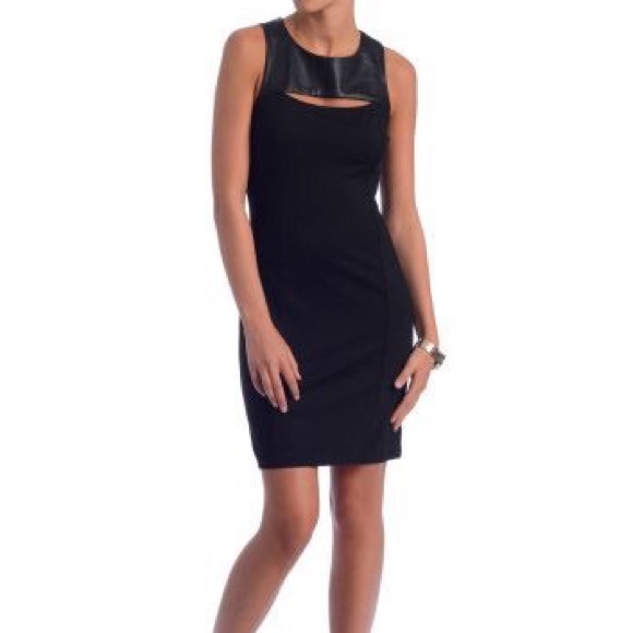 BB Dakota Dresses & Skirts - BB Dakota Vegan Leather and Ponte Dress