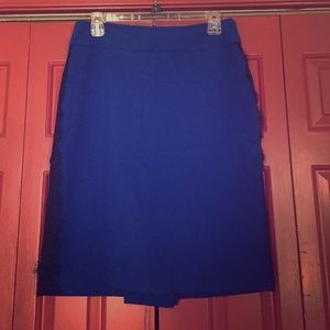 Royal blue pencil skirt with lace tuxedo detail