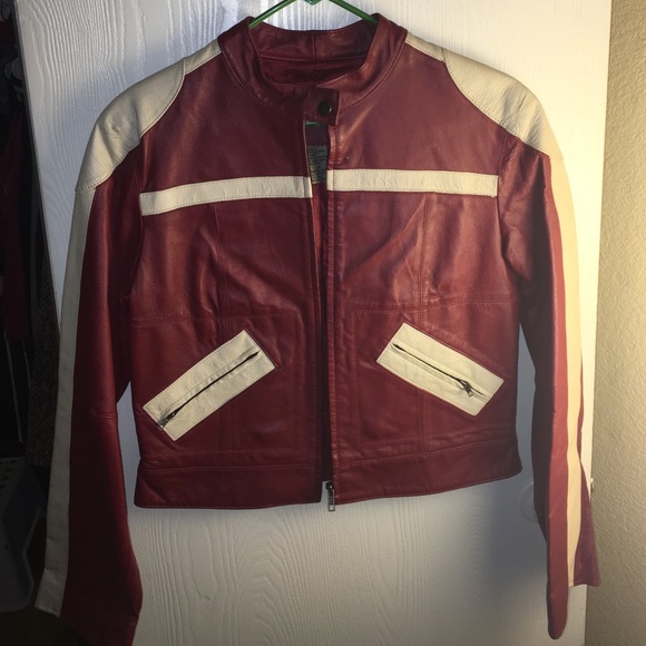 Red & Cream Leather Jacket