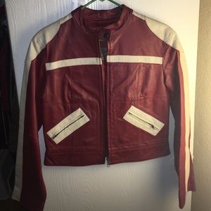 Red & Cream Leather Jacket
