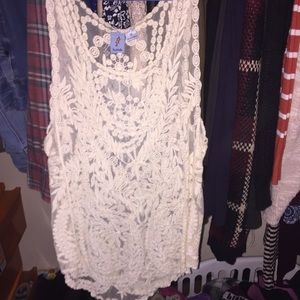 See through floral top