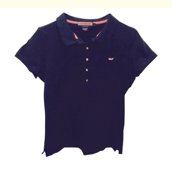 Vineyard vines navy / pink Shoreline polo