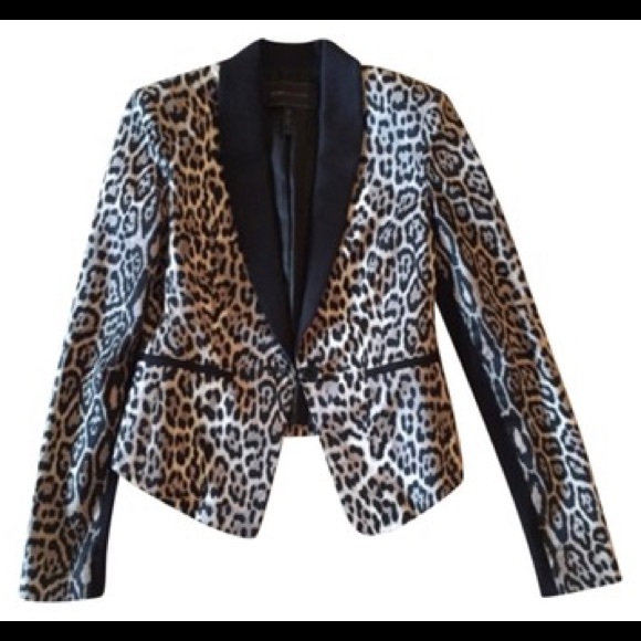 BCBG MAXAZRIA BOWIE LEOPARD-PRINT JACKET