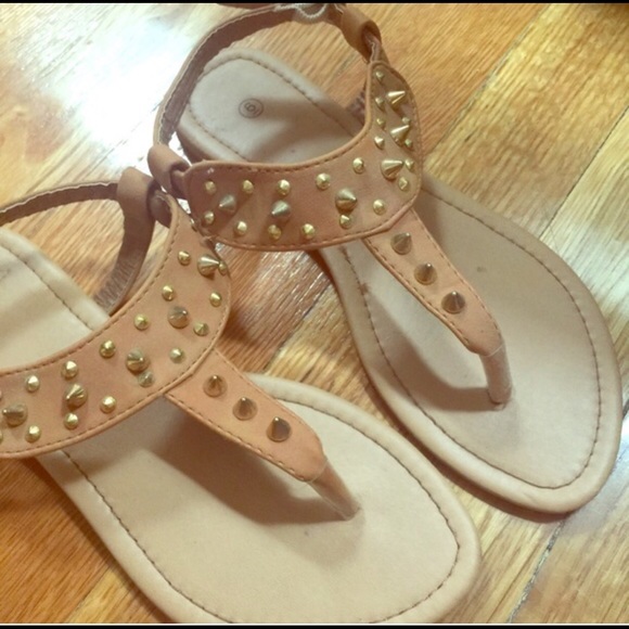 Studded T Strap Sandals