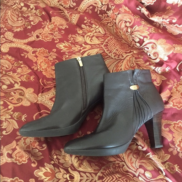 Dark Brown High Heel Booties