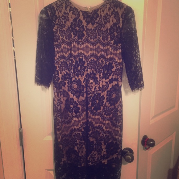 Gorgeous little black and nude cocktail dress
