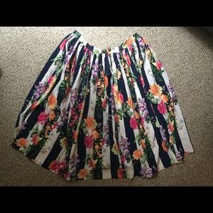 ASOS Midi Skirt in Stripe and Floral Print