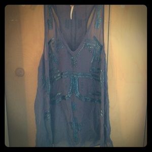 Beaded purple free people top