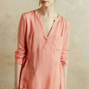 Peachy pink Anthropologie Top