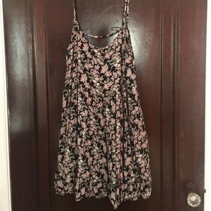 Black and Pink Floral Mini Dress