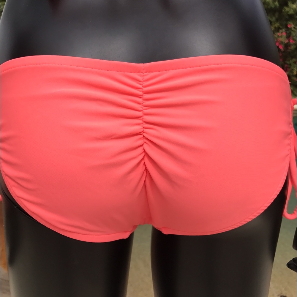 Bright Coral Halter Style Monokini Swimsuit - Picture 7 of 8