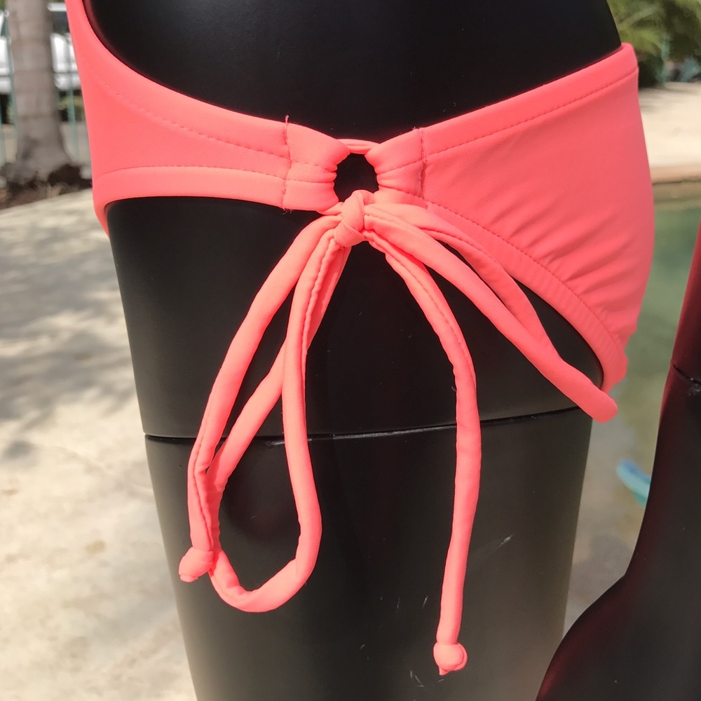 Bright Coral Halter Style Monokini Swimsuit - Picture 8 of 8