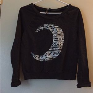 Full tilt crescent moon sweater with Aztec print