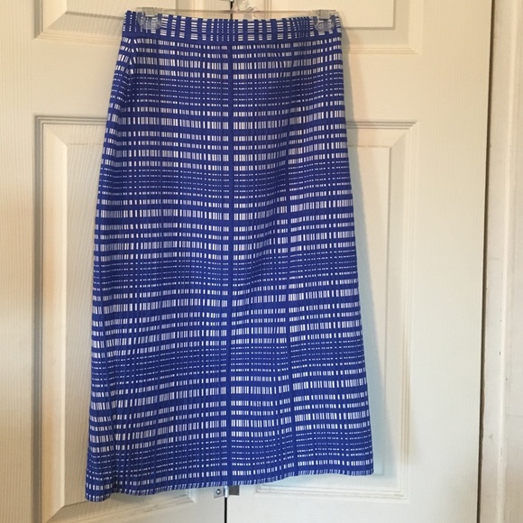 Blue & White Pencil Skirt